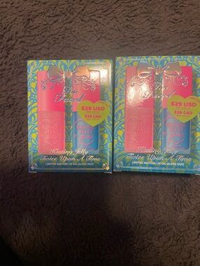 Two Too Faced Kissing Jelly Lip Oil Duo — Pink & Blue
